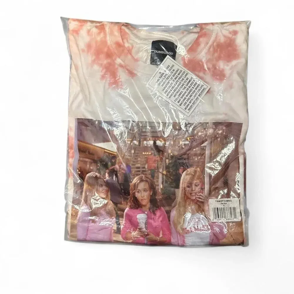 NWT Dumbgood x Mean Girls Plastics Peach Pink Tie Dye T-Shirt — SMALL - Picture 8 of 8